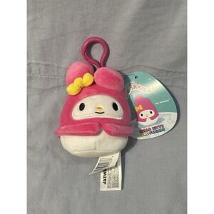 NEW Squishmallows Kellytoy Sanrio Mini Plush 3.5" My Melody Clip On Keychain